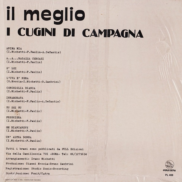 I Cugini Di Campagna - Il Meglio | Fonit Cetra (PL 408) - 2