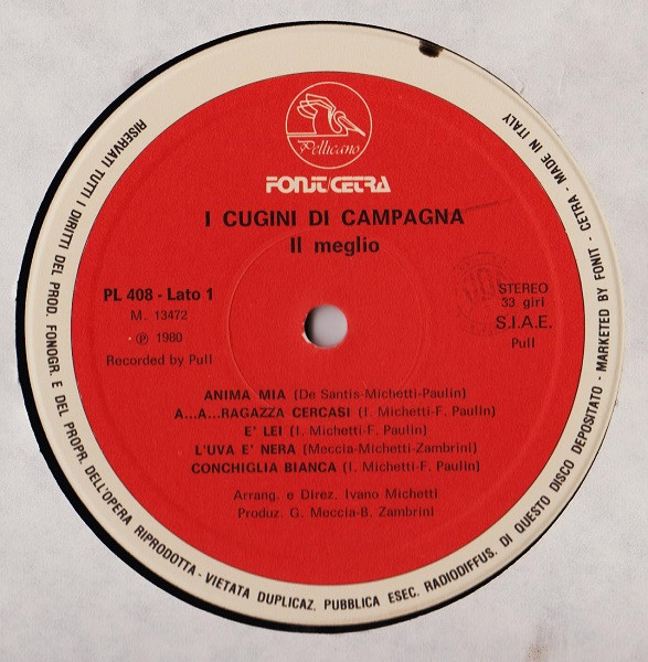 I Cugini Di Campagna - Il Meglio | Fonit Cetra (PL 408) - 3