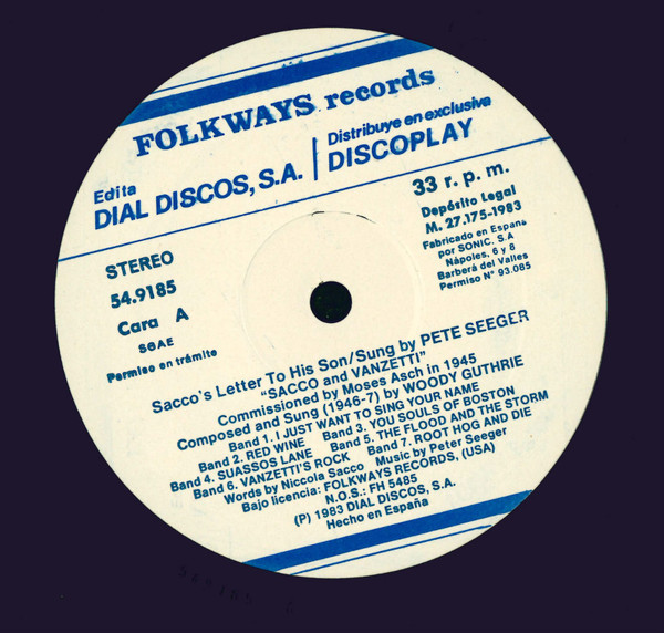 Woody Guthrie - Ballads Of Sacco & Vanzetti | Folkways Records (DP 54.9185) - 2 Woody Guthrie - Ballads Of Sacco & Vanzetti | Folkways Records (DP 54.9185) - 2
