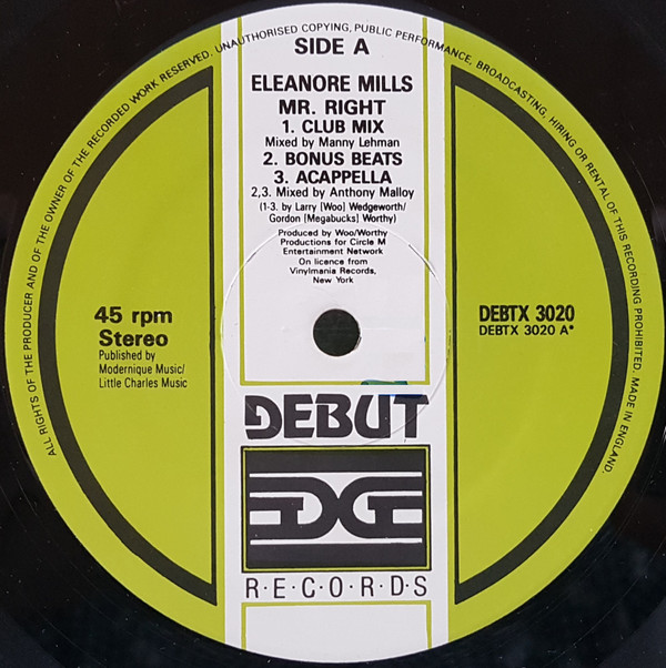 Eleanore Mills - Mr. Right | Debut (DEBTX 3020) - 3