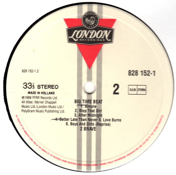 2 Brave - Big Time Beat | London Records (828 152-1) - 3
