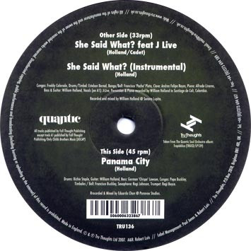 The Quantic Soul Orchestra - She Said What? | Tru Thoughts (TRU136) - 3