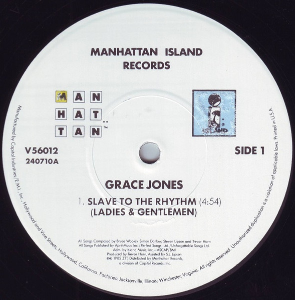 Grace Jones - Slave To The Rhythm | Manhattan Island Records (V 56012) - 3