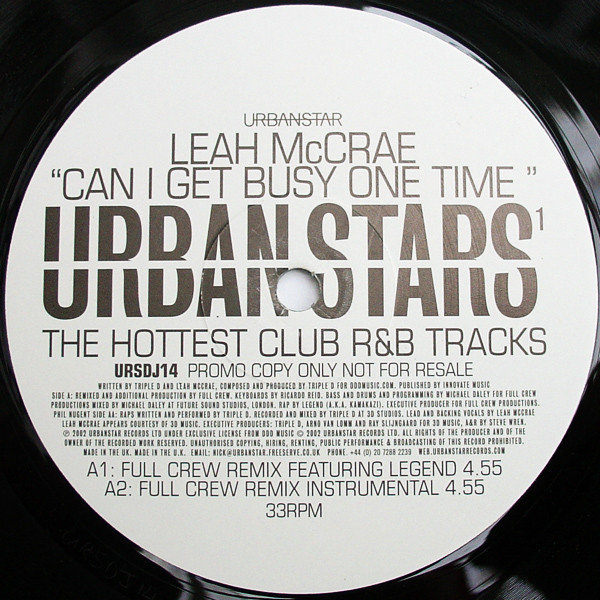 Leah McCrae - Can I Get Busy One Time | Urbanstar (URSDJ14) - 2