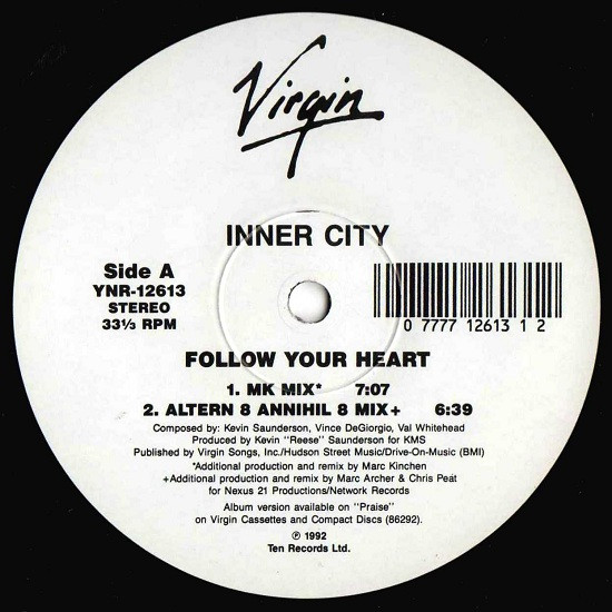 Inner City - Follow Your Heart | Virgin (YNR-12613) - 2 Inner City - Follow Your Heart | Virgin (YNR-12613) - 2