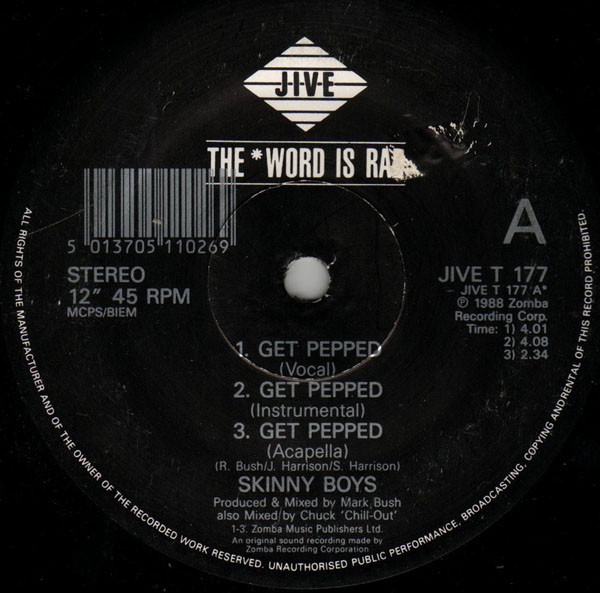 Skinny Boys - Get Pepped | Jive (JIVE T 177) - main