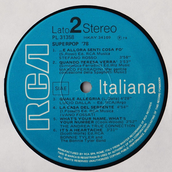 Various - Superpop '78 | RCA (PL 31358) - 4