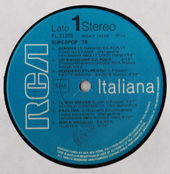 Various - Superpop '78 | RCA (PL 31358) - 3