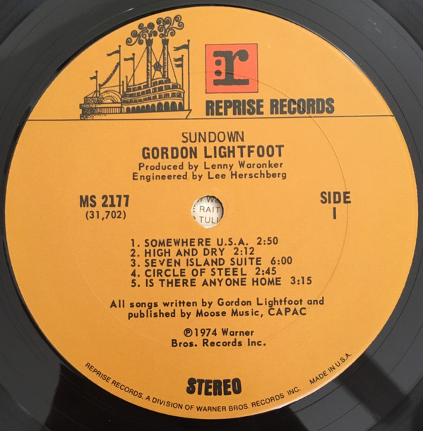 Gordon Lightfoot - Sundown | Reprise Records (MS 2177) - 3 Gordon Lightfoot - Sundown | Reprise Records (MS 2177) - 3
