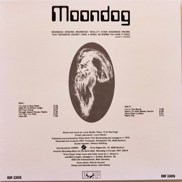 Moondog - H'art Songs | Kopf (RRF 33016) - 2