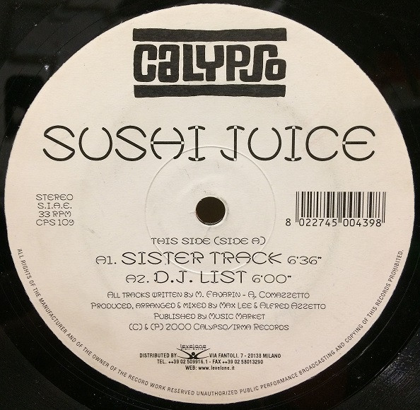 Sushi Juice - Sister Track | Calypso Records (CPS 109)
