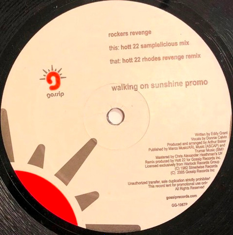 Rockers Revenge - Walking On Sunshine | Gossip Records (GG1067P)
