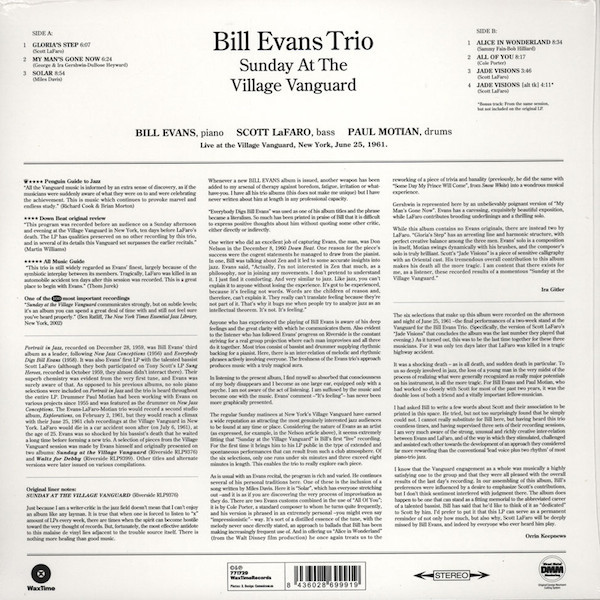 The Bill Evans Trio - Sunday At The Village Vanguard | WaxTime (771729) - 2