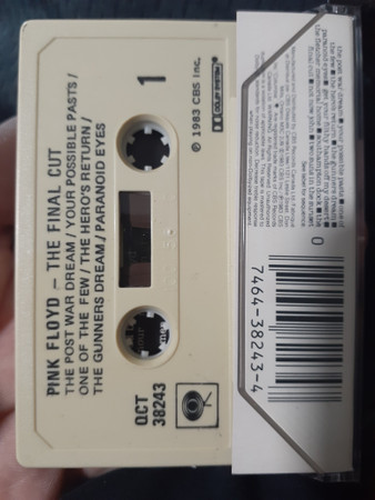 Pink Floyd - The Final Cut [Cassette] | Columbia (QCT 38243) - 2