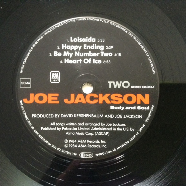 Joe Jackson - Body And Soul | A&M Records (395 000-1) - 4