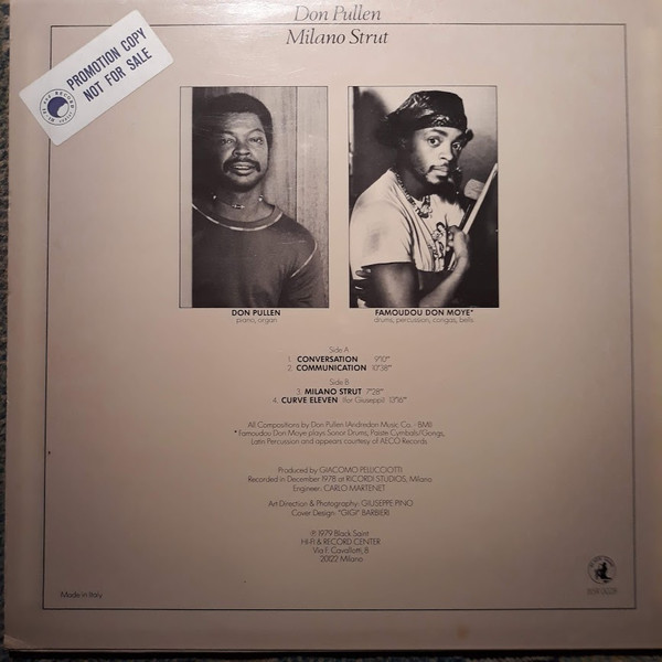Don Pullen Featuring Famoudou Don Moye - Milano Strut | Black Saint (BSR 0028) - 2 Don Pullen Featuring Famoudou Don Moye - Milano Strut | Black Saint (BSR 0028) - 2