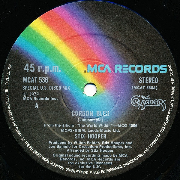 "Stix" Hooper - Cordon Bleu | MCA Records (MCAT 536) - 2