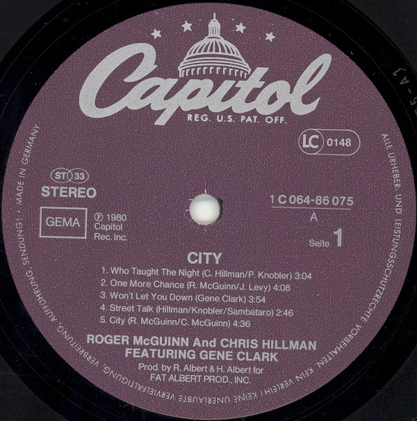 McGuinn, Clark & Hillman - City | Capitol Records (1 C 064-86 075) - 4