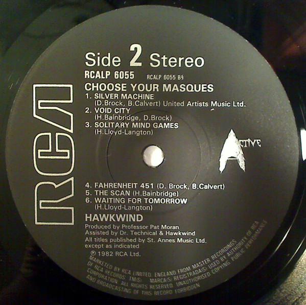 Hawkwind - Choose Your Masques | RCA (RCALP 6055) - 4 Hawkwind - Choose Your Masques | RCA (RCALP 6055) - 4