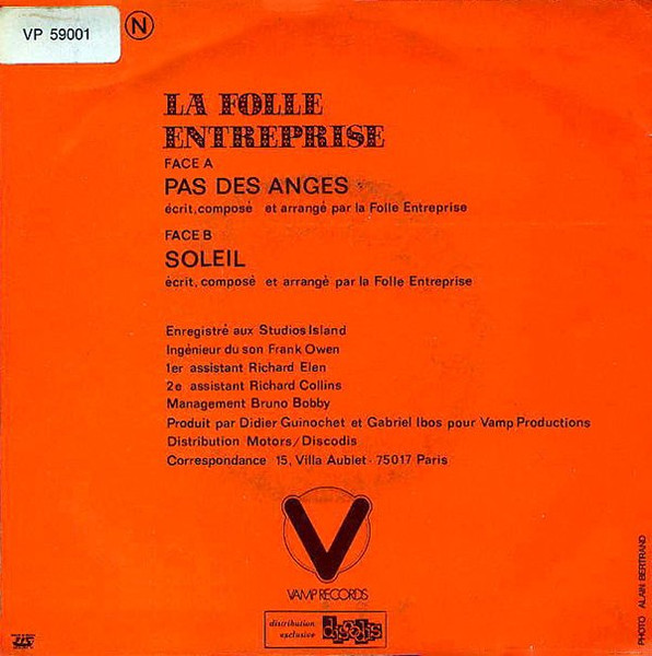 La Folle Entreprise - Pas Des Anges / Soleil | Vamp Records (VP 49 501) - 4