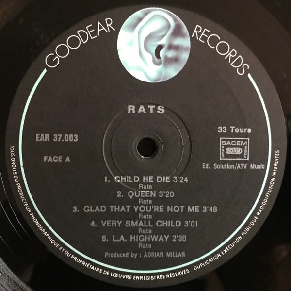 The Rats - Rats First | Goodear Records (EAR 37003) - 4