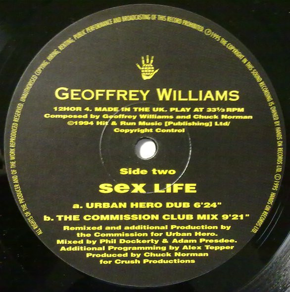 Geoffrey Williams - Sex Life | Hands On Records (12HOR 4) - 4