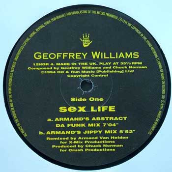 Geoffrey Williams - Sex Life | Hands On Records (12HOR 4) - 3