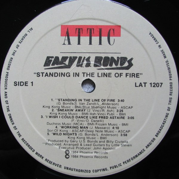 Gary U.S. Bonds And The American Men - Standing In The Line Of Fire | Attic (LAT 1207) - 3