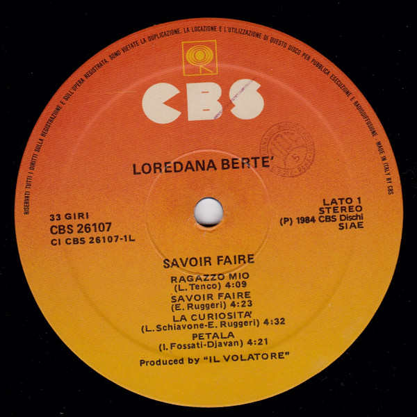 Loredana Bertè - Savoir Faire | CBS (CBS 26107) - 2 Loredana Bertè - Savoir Faire | CBS (CBS 26107) - 2