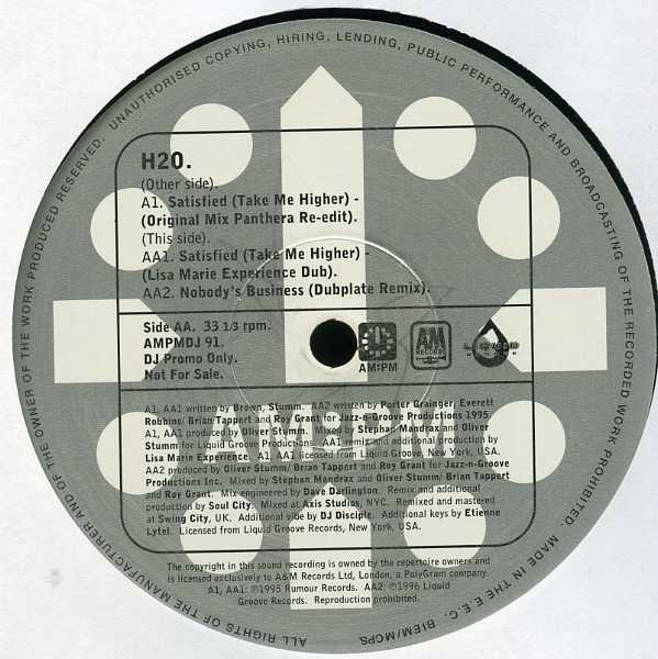 H2O - Satisfied (Take Me Higher) / Nobody's Business | AM:PM (AMPMDJ 091) - 2