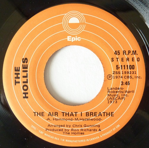 The Hollies - The Air That I Breathe | Epic (5-11100) - main