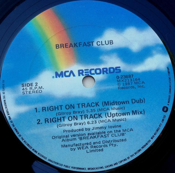Breakfast Club - Right On Track | MCA Records (0-23687) - 4