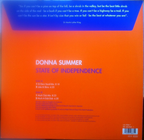 Donna Summer - State Of Independence | Manifesto (FESX7) - 2