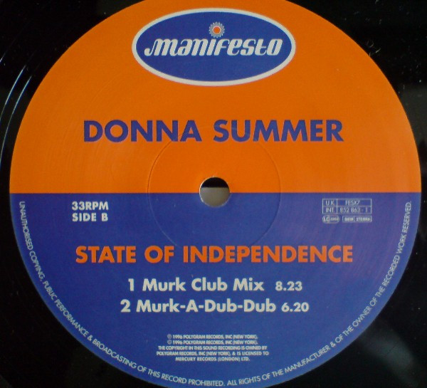 Donna Summer - State Of Independence | Manifesto (FESX7) - 4