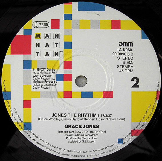 Grace Jones - Slave To The Rhythm | Manhattan Island Records (1A K060-20 0890 6) - 4