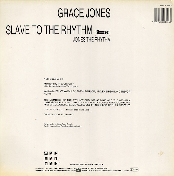 Grace Jones - Slave To The Rhythm | Manhattan Island Records (1A K060-20 0890 6) - 2