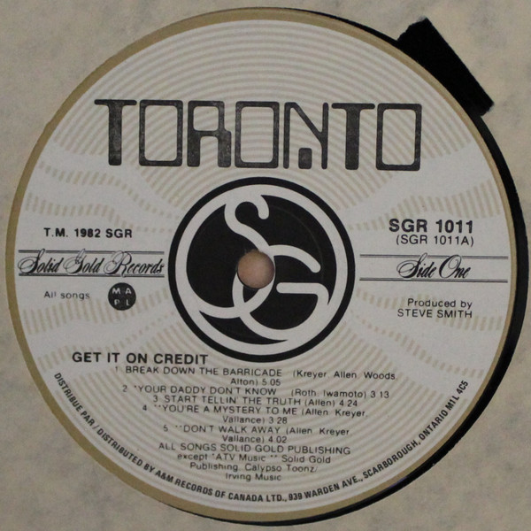 Toronto - Get It On Credit [Vinyl] | Solid Gold Records (SGR 1011) - 4