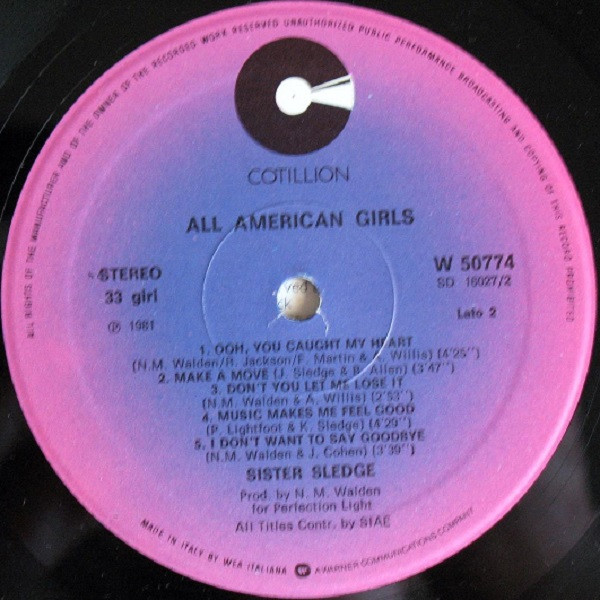 Sister Sledge - All American Girls | Cotillion (W 50774)