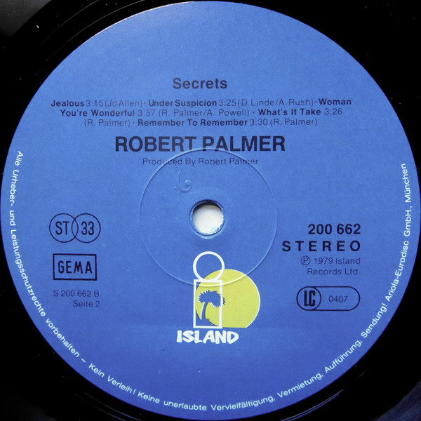 Robert Palmer - Secrets | Island Records (200 662-320) - 4 Robert Palmer - Secrets | Island Records (200 662-320) - 4