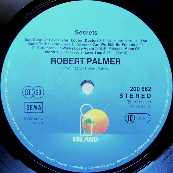 Robert Palmer - Secrets | Island Records (200 662-320) - 3 Robert Palmer - Secrets | Island Records (200 662-320) - 3