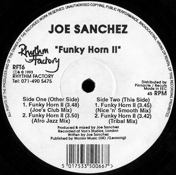 Joe Sanchez - Funky Horn II | Rhythm Factory Records (RFT6)