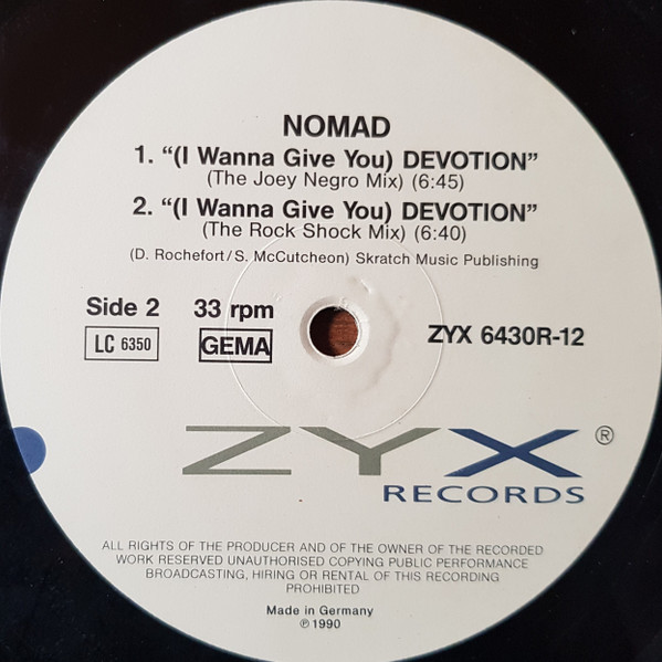 Nomad - (I Wanna Give You) Devotion - The Remixes | ZYX Records (ZYX 6430R-12) - 4 Nomad - (I Wanna Give You) Devotion - The Remixes | ZYX Records (ZYX 6430R-12) - 4