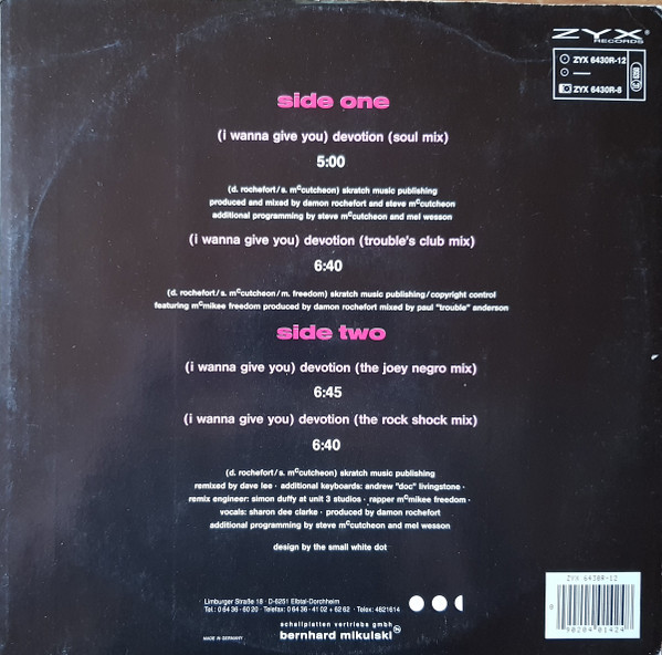 Nomad - (I Wanna Give You) Devotion - The Remixes | ZYX Records (ZYX 6430R-12) - 2 Nomad - (I Wanna Give You) Devotion - The Remixes | ZYX Records (ZYX 6430R-12) - 2