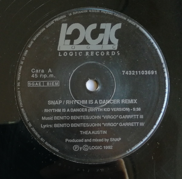 Snap! - Rhythm Is A Dancer (Remix) | Logic Records (74321103691 (3A)) - 3