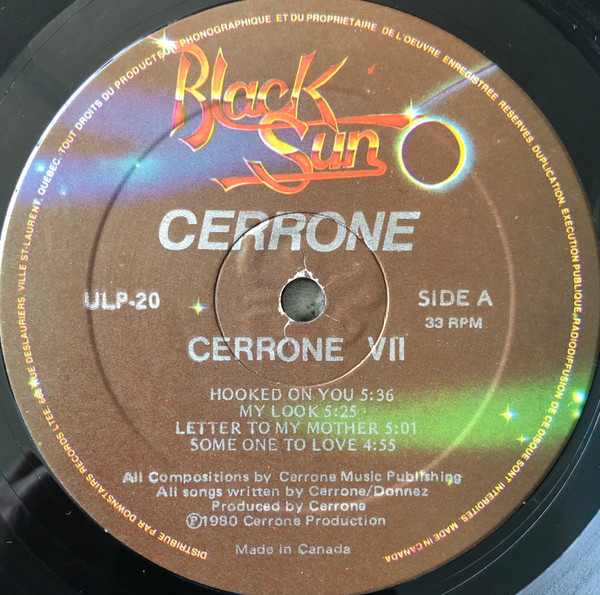 Cerrone - Cerrone VII - You Are The One [Vinyl] | Black Sun (ULP-20) - 4