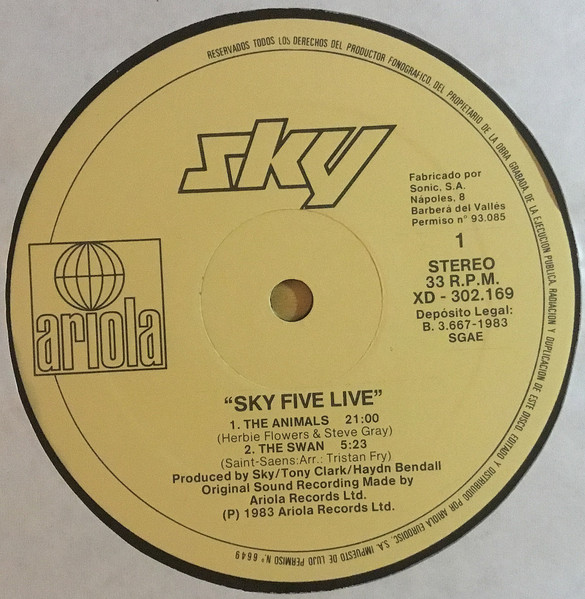 Sky - Sky Five Live | Ariola (XD 302 171) - 3