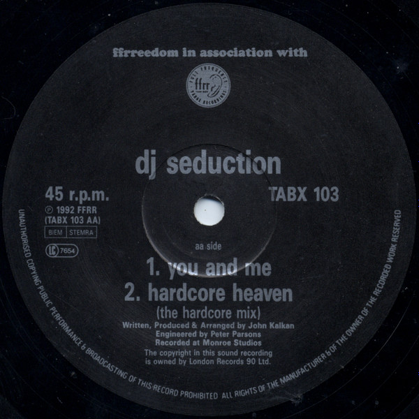 DJ Seduction - Hardcore Heaven / You And Me | Ffrreedom (TABX 103) - 4 DJ Seduction - Hardcore Heaven / You And Me | Ffrreedom (TABX 103) - 4