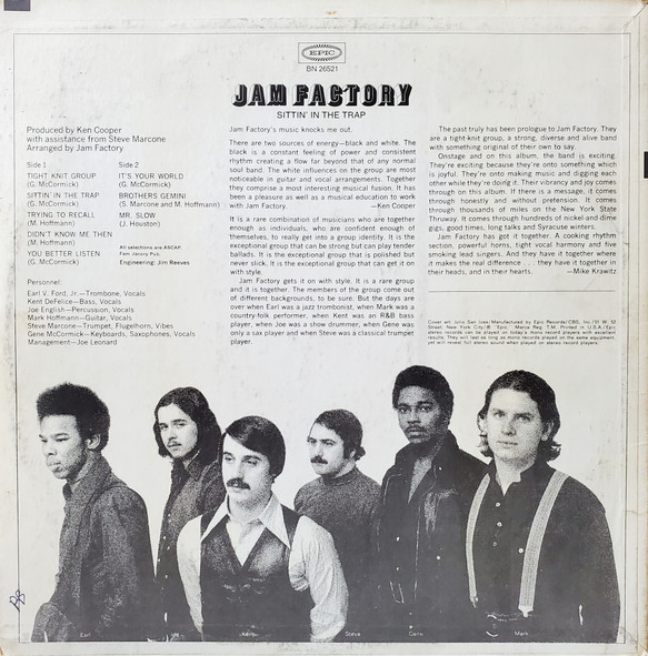 Jam Factory - Sittin' In  The Trap | Epic (BN 26521)