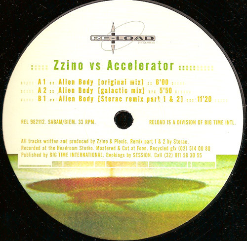 Zzino vs. Accelerator - Alien Body | Re-load Records (REL 982112) - 3 Zzino vs. Accelerator - Alien Body | Re-load Records (REL 982112) - 3