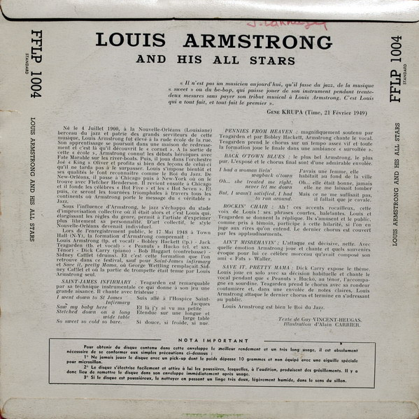 Louis Armstrong And His All-Stars - Louis Armstrong And His All Stars | La Voix De Son Maître (FFLP 1004) - 2